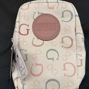 GUESS Cream Backpack with Multi-Color Logo